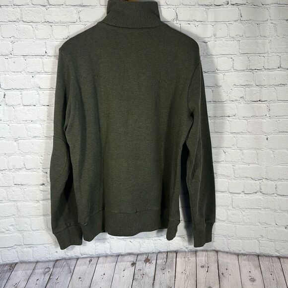 Stetson Country Western Quarter Zip Green Sweater Elbow Pads size L Large - Picture 5 of 9